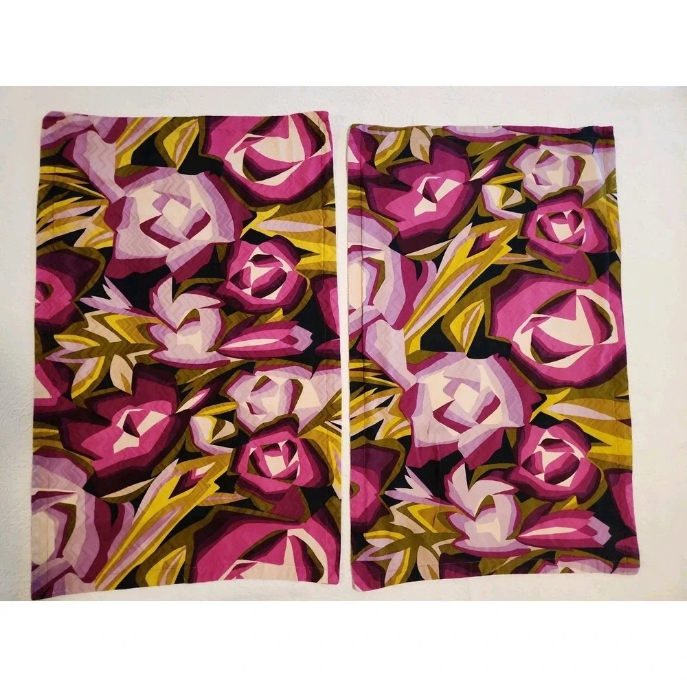 2 /MISSONI for Target PURPLE PASSIONE King Pillow Shams + Bag/ Craft Fabric READ